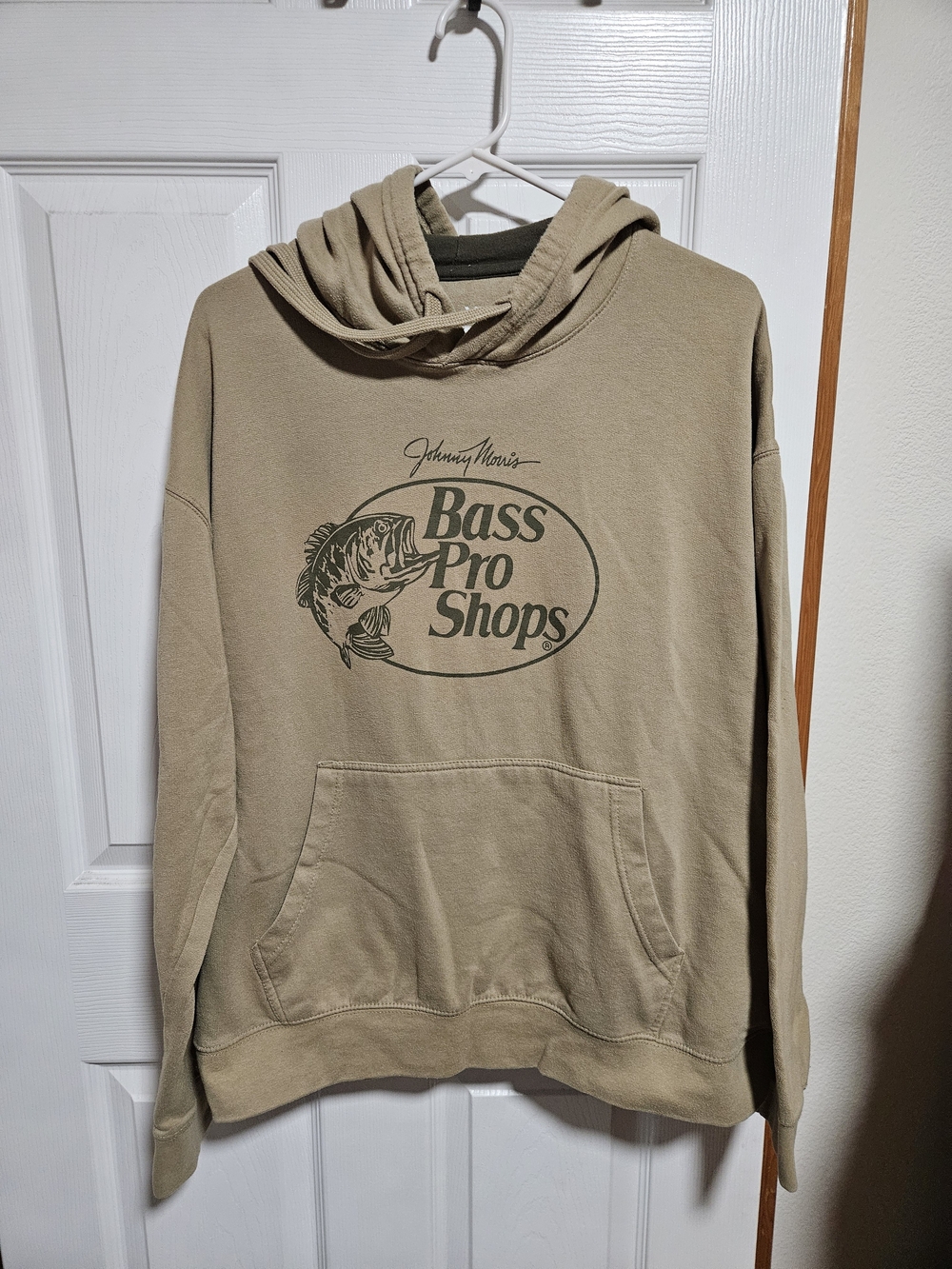 Bass Pro Shops Men's Pullover Hoodie in Tan with Green Logo